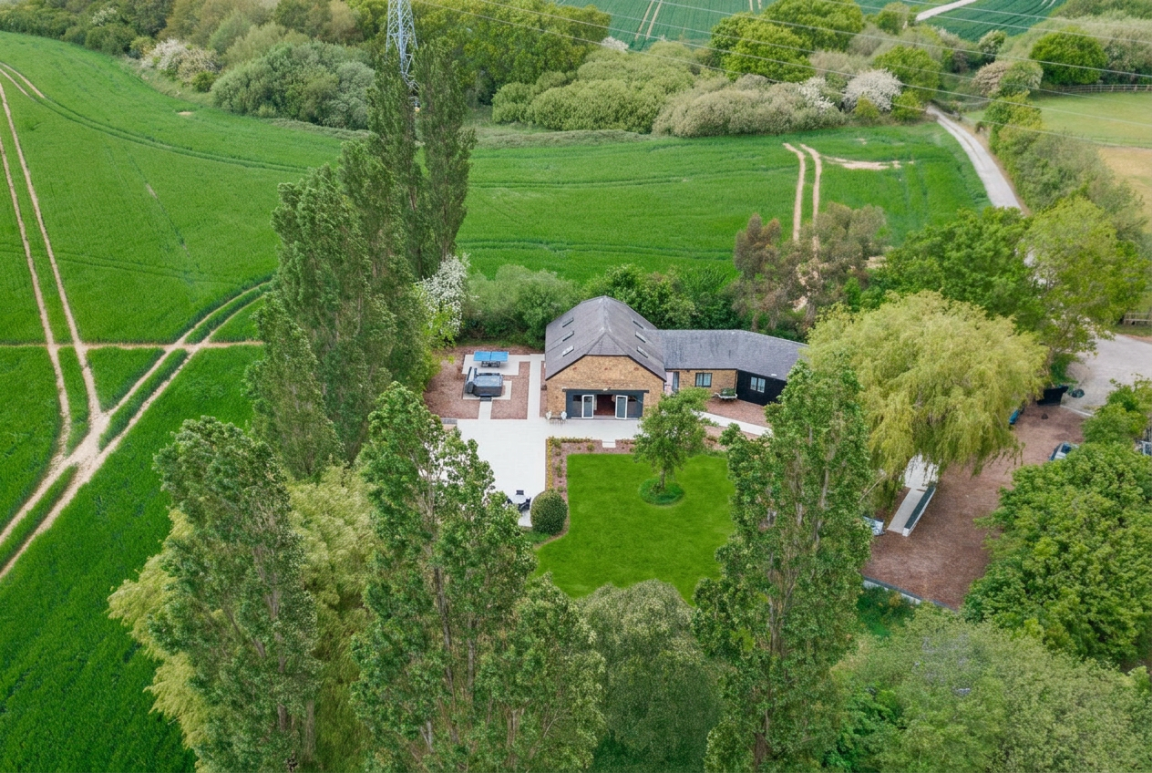 The Kent Cottage at golden hour